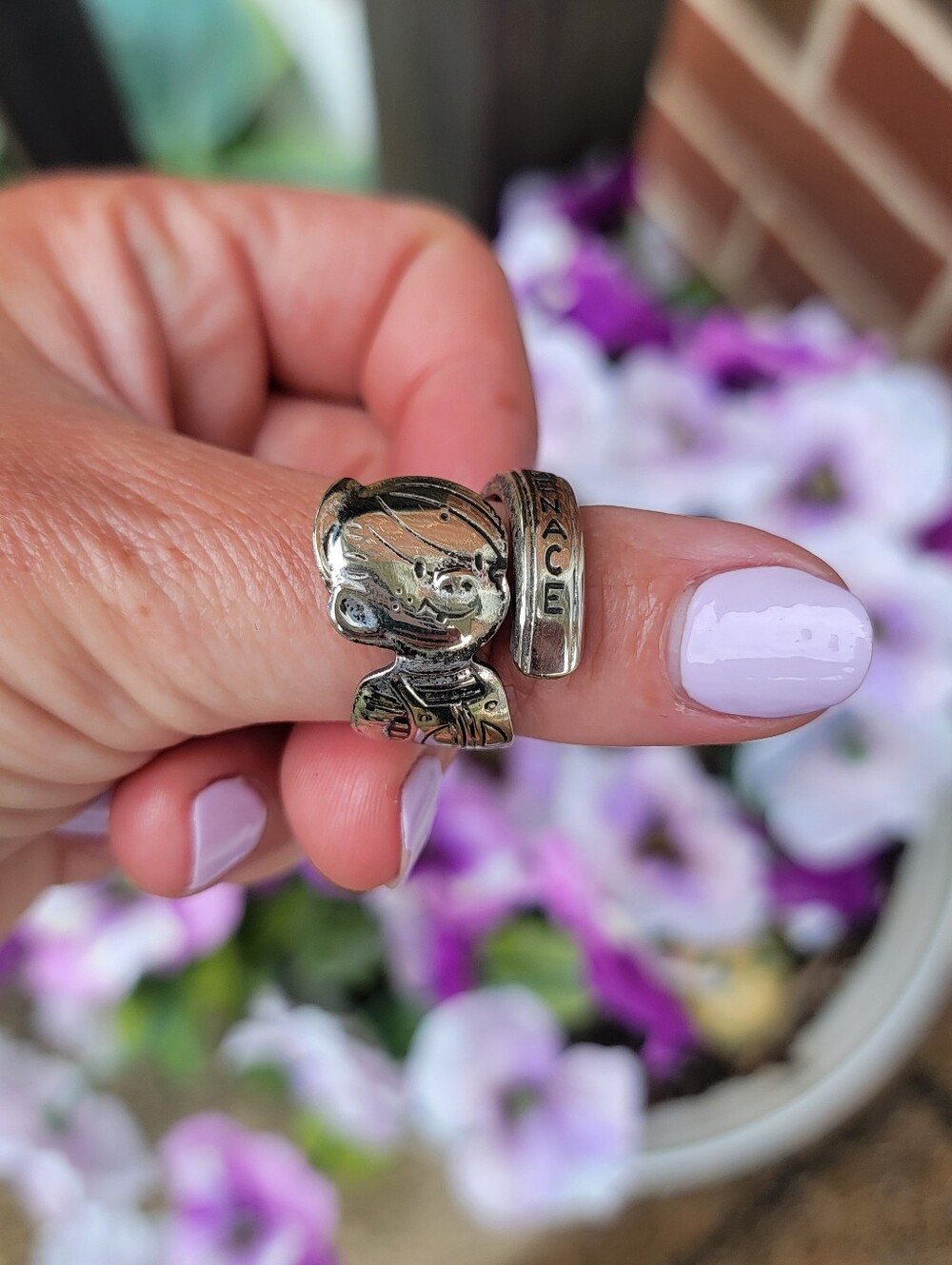 Dennis the Menace Size 10 Ring - Old Company Silver Plate Spoon